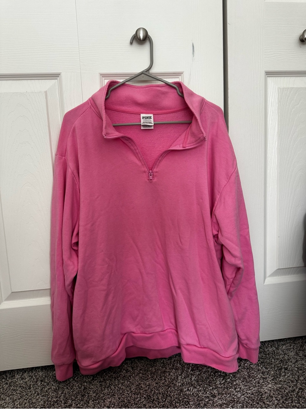 PINK Victoria's Secret Hot Pink Half-Zip Fleece Pullover